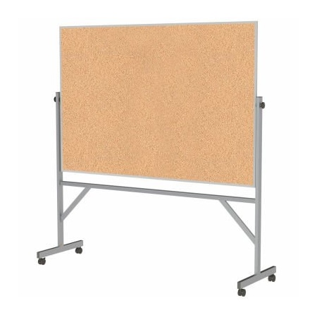 Ghent Ghent Reversible Bulletin Board - Natural Cork - Aluminum Frame - 78" x 77" ARKK46